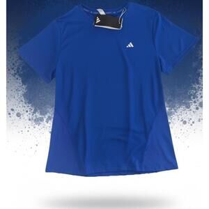 $40 Adidas Womens AEROREADY Training T-Shirt Size Medium Blue IX9429 Tee Gym